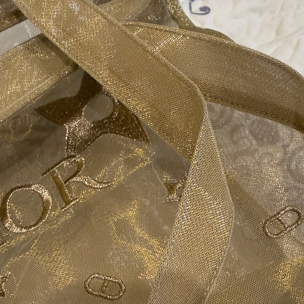 Dior Metallic Gold Star Mesh Tote - Picture 4 of 13